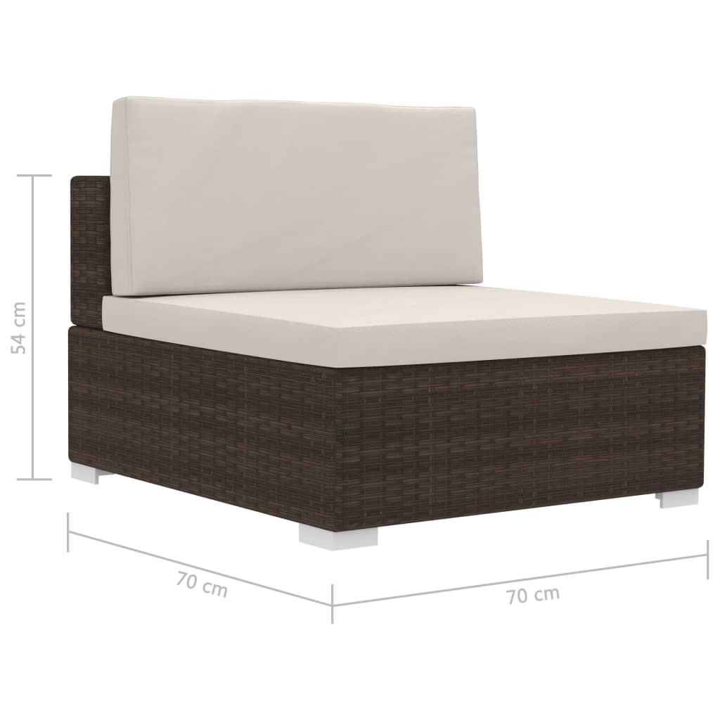 Set Divani da Giardino 4 pz con Cuscini in Polyrattan Marrone | homemem39