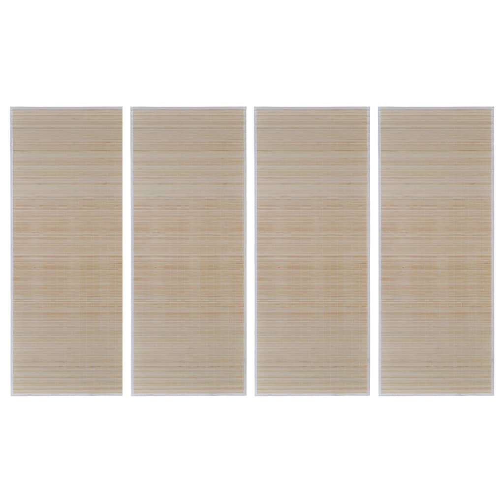 Tappeti Rettangolari in Bambù Naturale 4 pz 120x180 cm - homemem39
