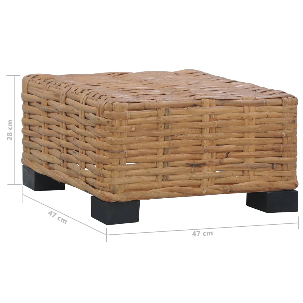 Tavolino da Salotto 47x47x28 cm in Rattan Naturale | homemem39