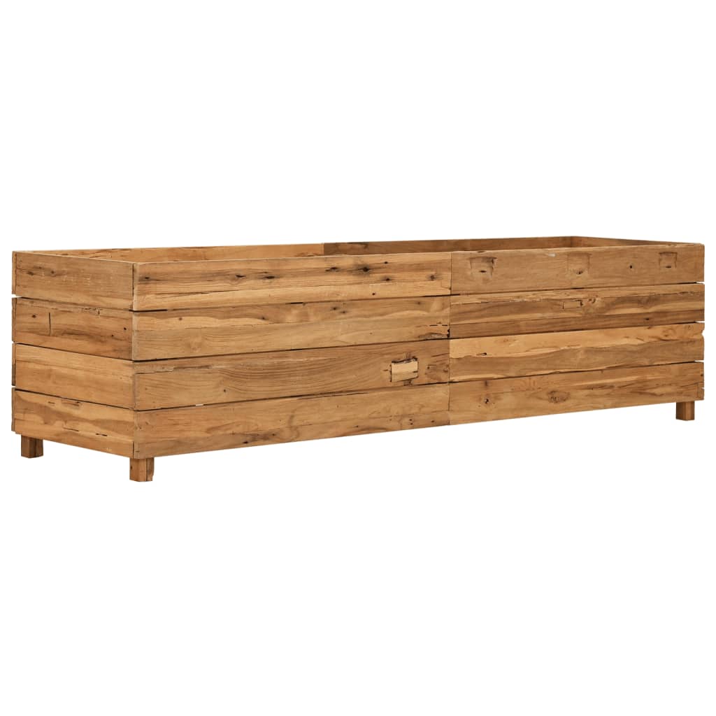 Letto Rialzato 150x40x38 cm Legno di Teak di Recupero e Acciaio - homemem39