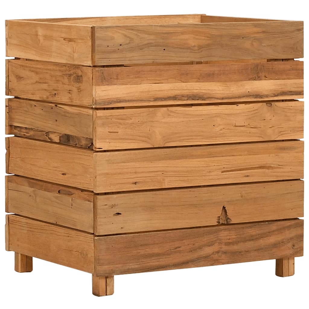Letto Rialzato 50x40x55 cm Legno di Teak di Recupero e Acciaio - homemem39
