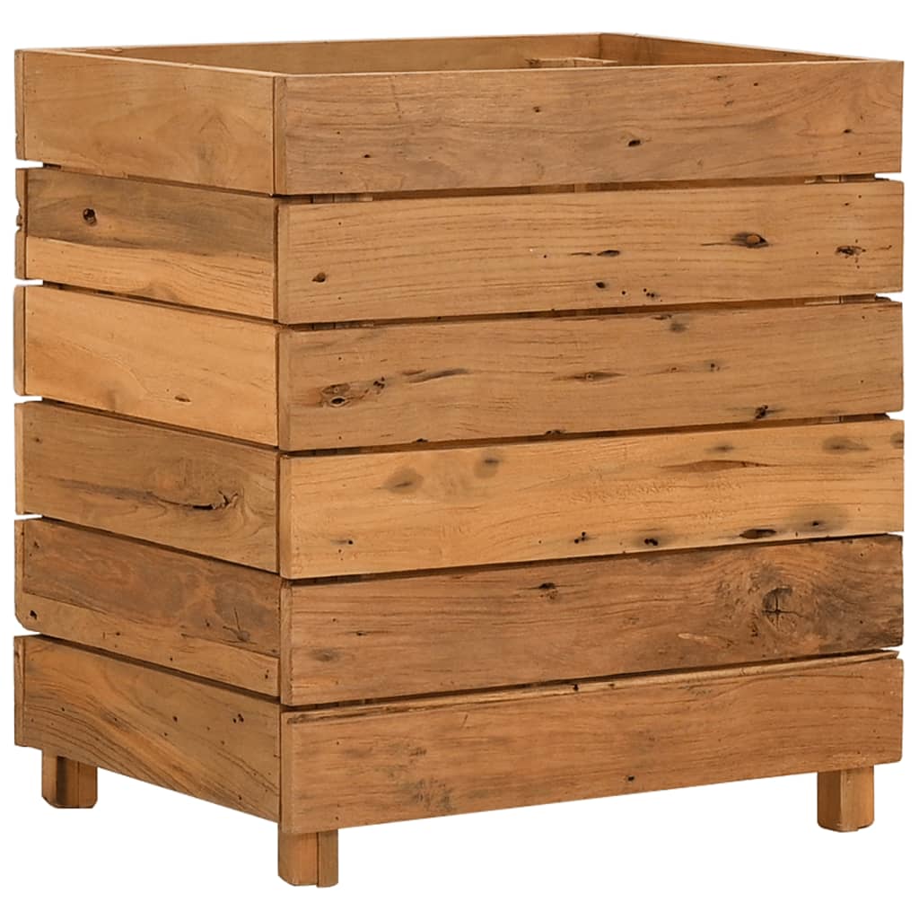 Letto Rialzato 50x40x55 cm Legno di Teak di Recupero e Acciaio - homemem39