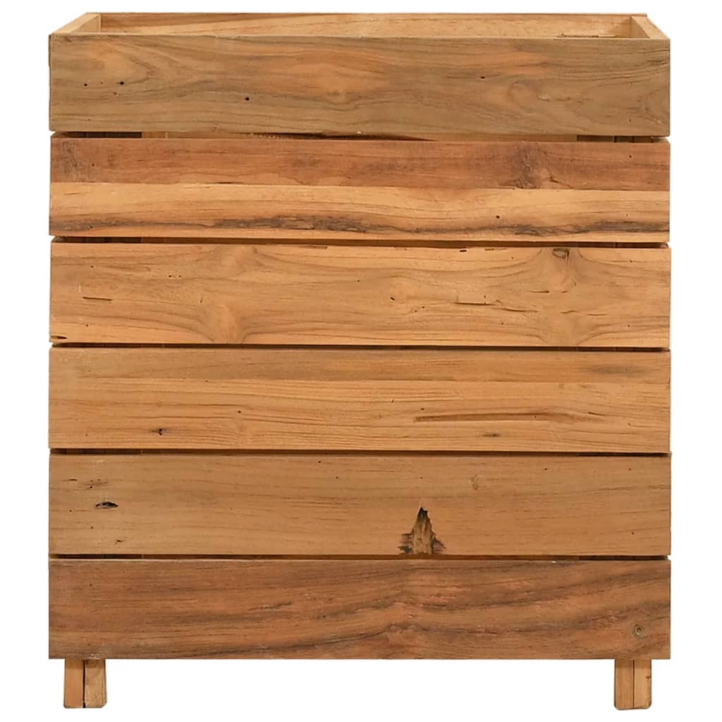 Letto Rialzato 50x40x55 cm Legno di Teak di Recupero e Acciaio - homemem39