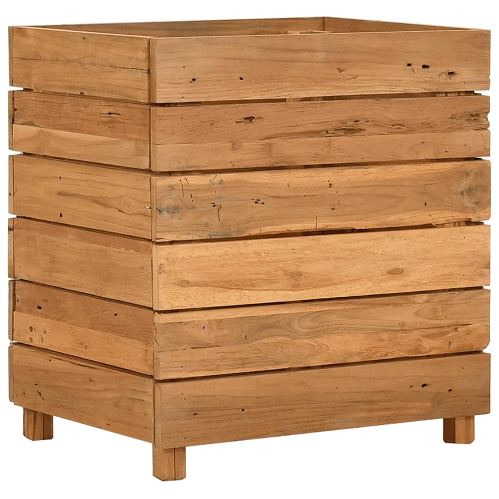 Letto Rialzato 50x40x55 cm Legno di Teak di Recupero e Acciaio - homemem39