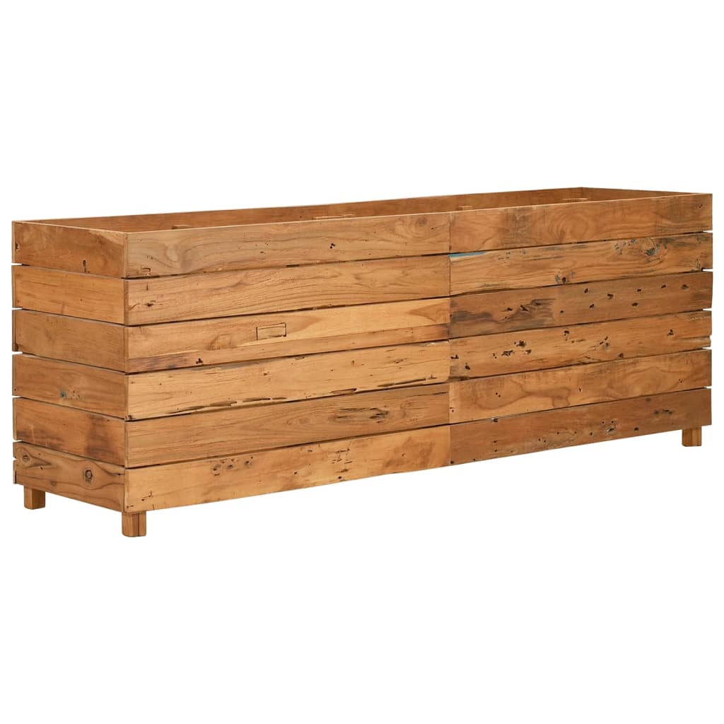 Letto Rialzato 150x40x55 cm Legno di Teak di Recupero e Acciaio - homemem39