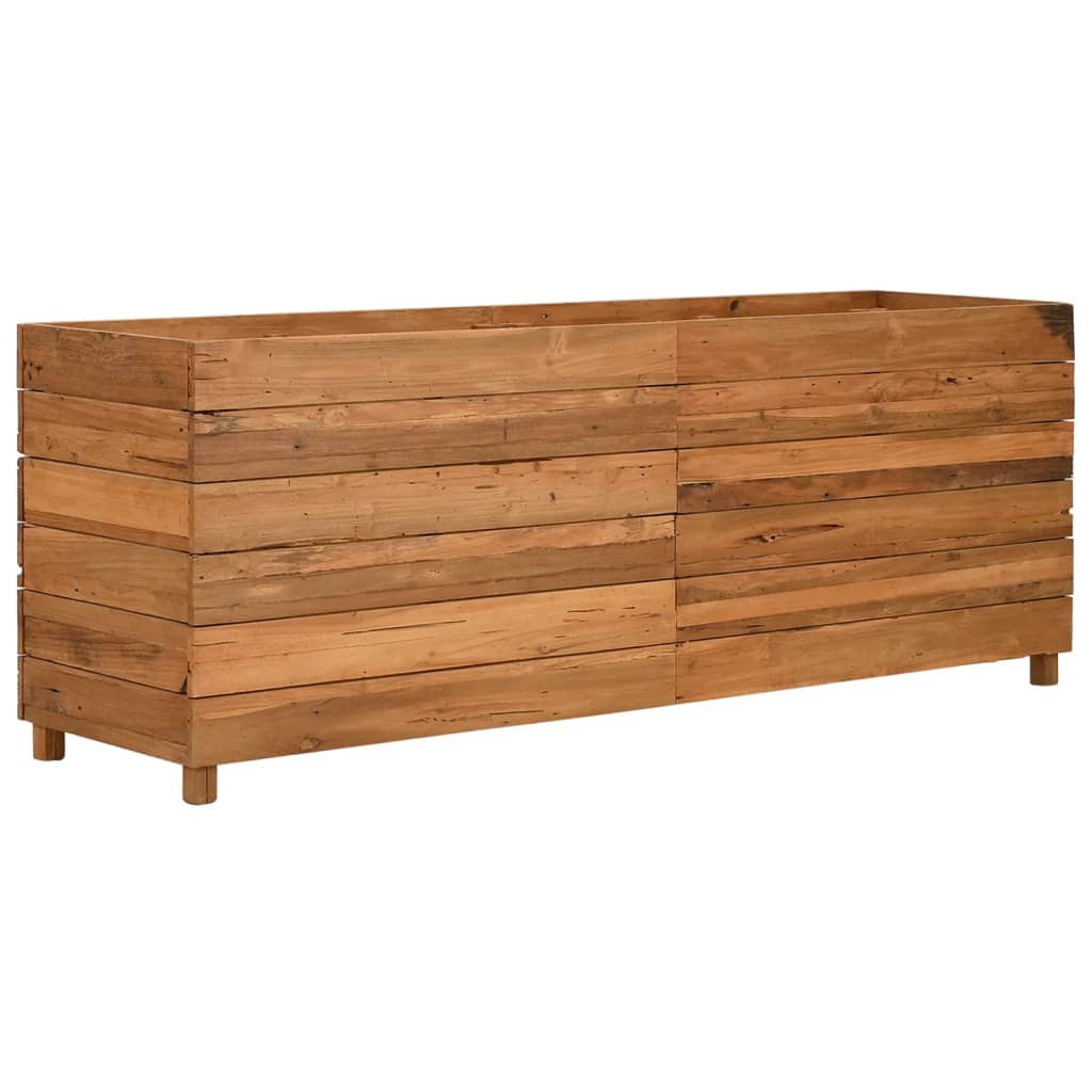 Letto Rialzato 150x40x55 cm Legno di Teak di Recupero e Acciaio - homemem39