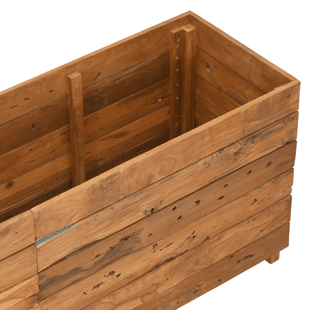 Letto Rialzato 150x40x55 cm Legno di Teak di Recupero e Acciaio - homemem39