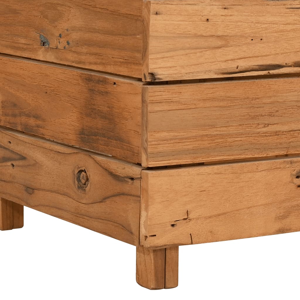 Letto Rialzato 150x40x55 cm Legno di Teak di Recupero e Acciaio - homemem39