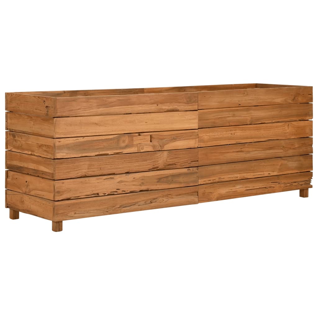 Letto Rialzato 150x40x55 cm Legno di Teak di Recupero e Acciaio - homemem39
