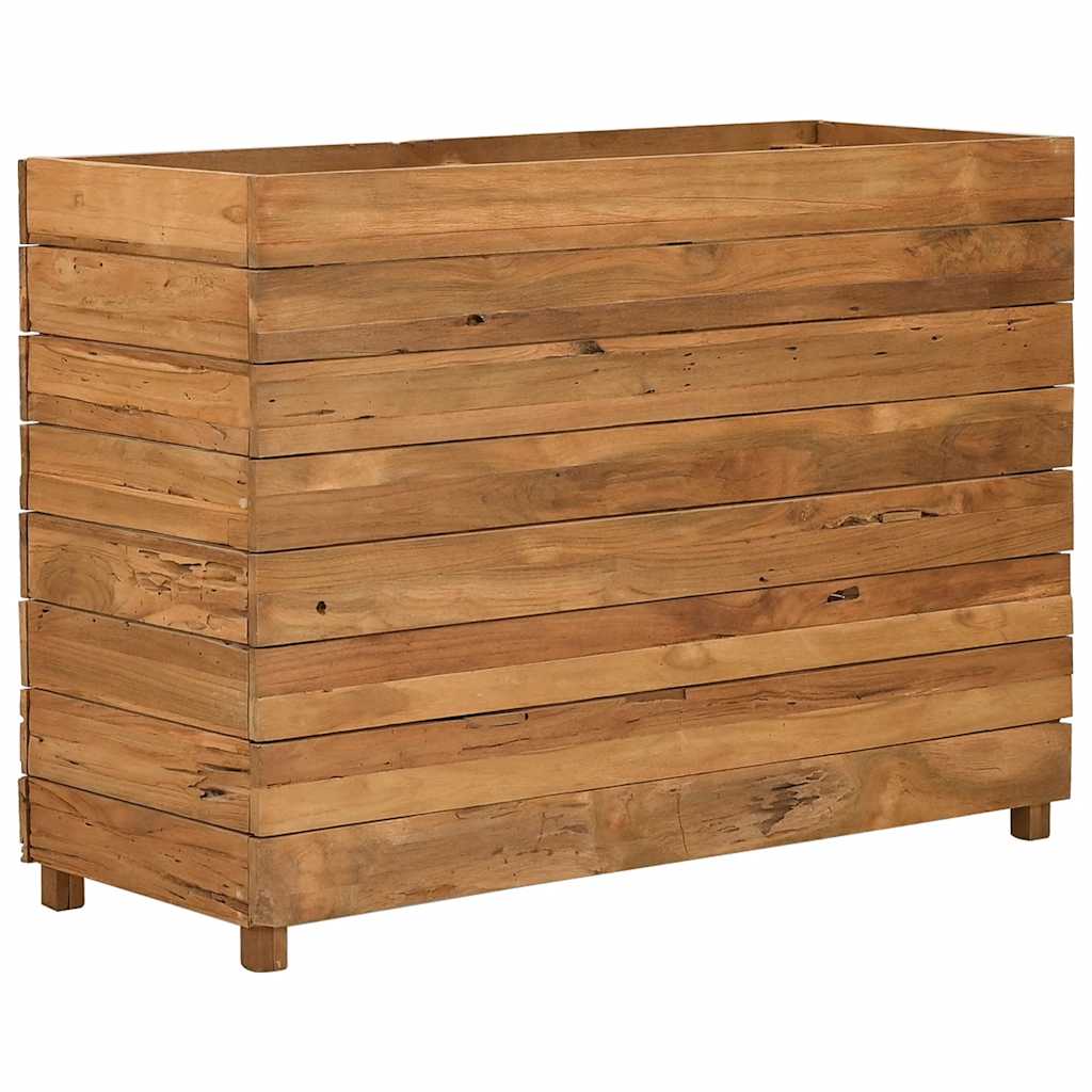 Letto Rialzato 100x40x72 cm Legno di Teak di Recupero e Acciaio - homemem39