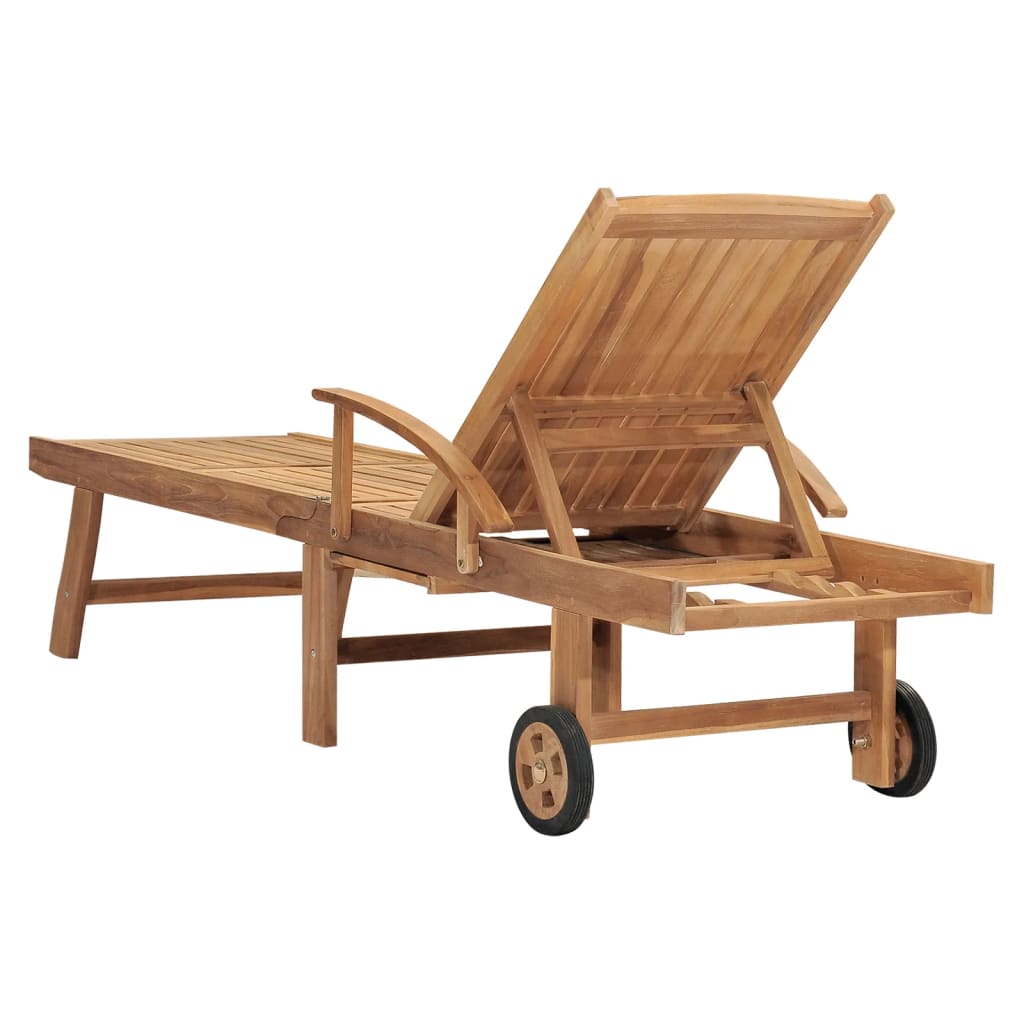 Lettino Prendisole con Tavolo in Legno Massello di Teak - homemem39