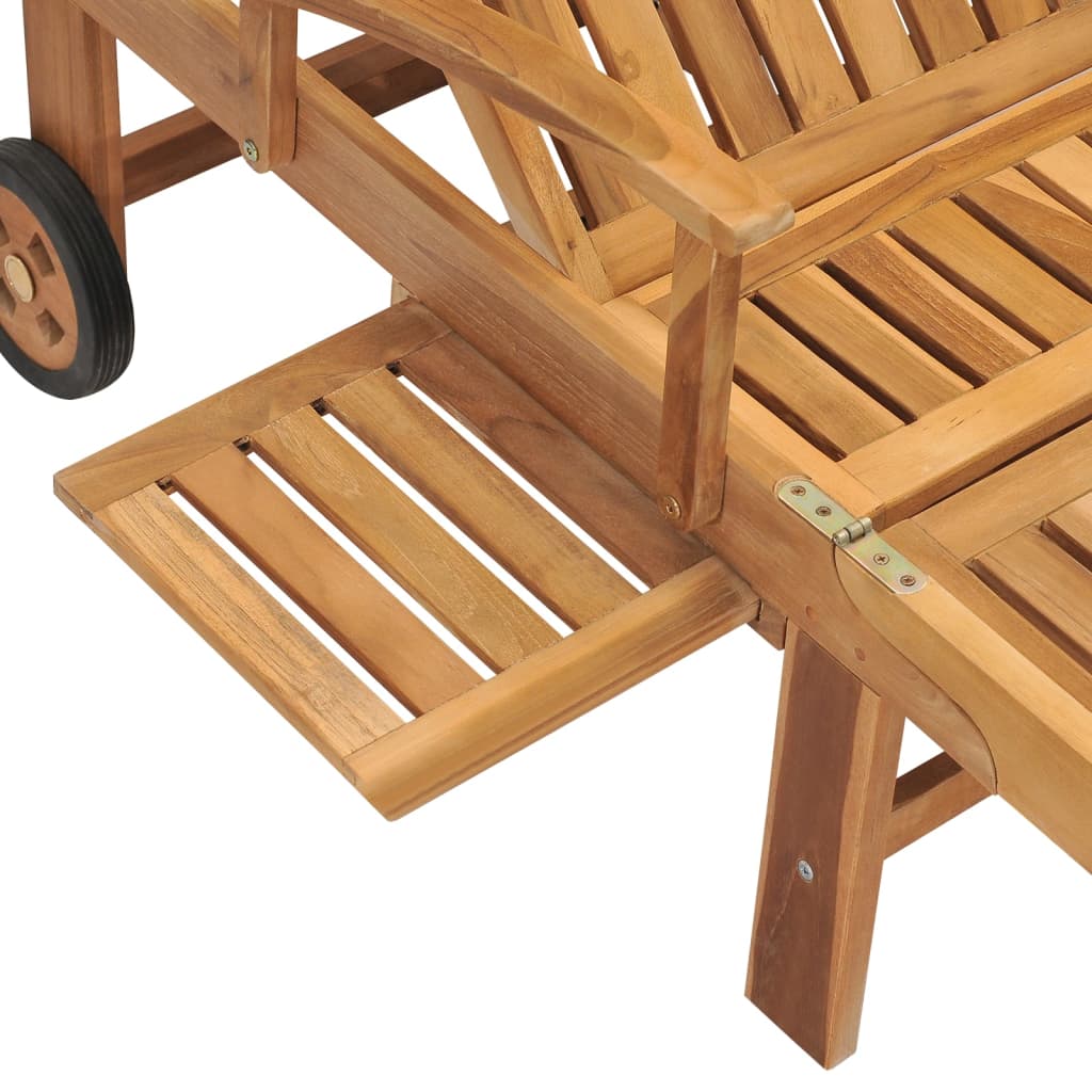 Lettino Prendisole con Tavolo in Legno Massello di Teak - homemem39