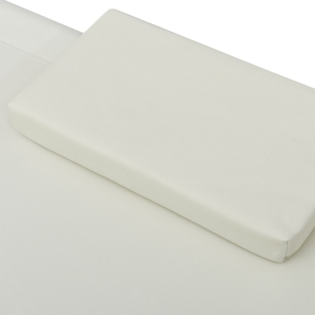 Lettino da Esterno in Tessuto Crema - homemem39