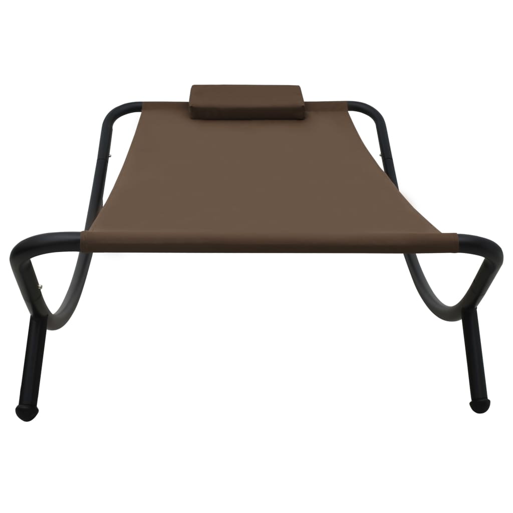 Lettino da Giardino Marrone 200x90 cm in Acciaio - homemem39