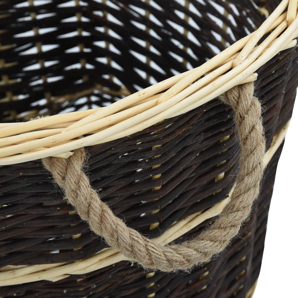 Cesta per Legna con Spallacci 57x51x69cm Salice Naturale - homemem39