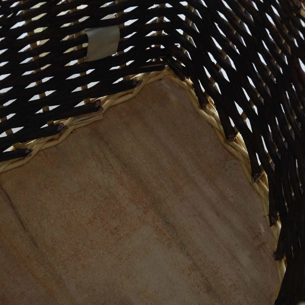 Cesta per Legna con Spallacci 57x51x69cm Salice Naturale - homemem39