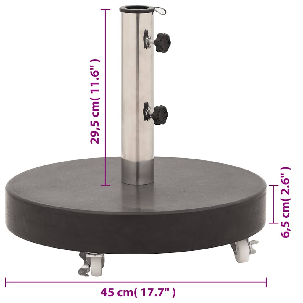 Base per Ombrellone in Granito 30 kg Circolare Nera - homemem39
