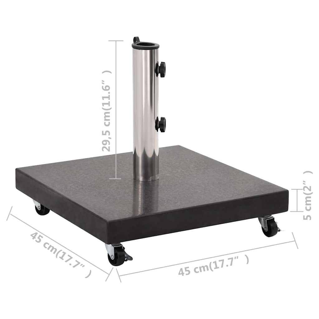 Base per Parasole in Granito 30 kg Quadrata Nera - homemem39