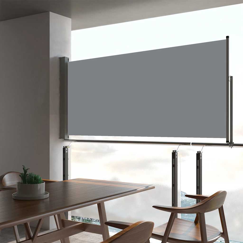Tenda Laterale Retrattile per Patio 60x300 cm Grigia - homemem39