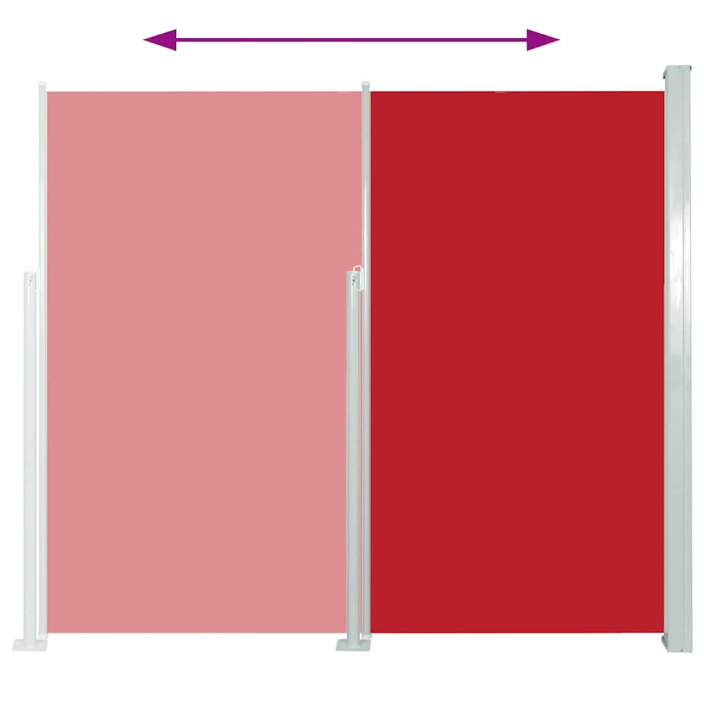 Tenda Laterale Retrattile per Patio 170x300 cm Rosso - homemem39