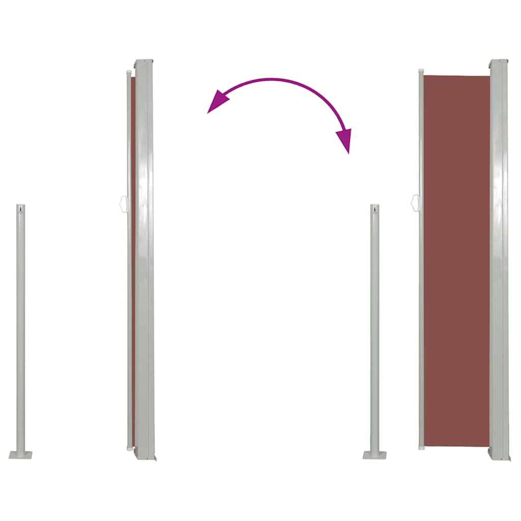Tenda Laterale Retrattile per Patio 100x500 cm Marrone - homemem39