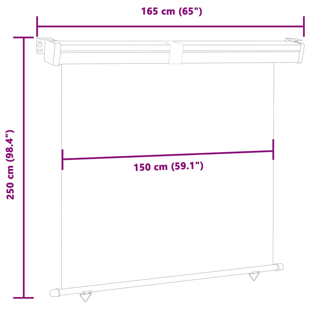 Tendalino Laterale per Balcone 165x250 cm Blu - homemem39