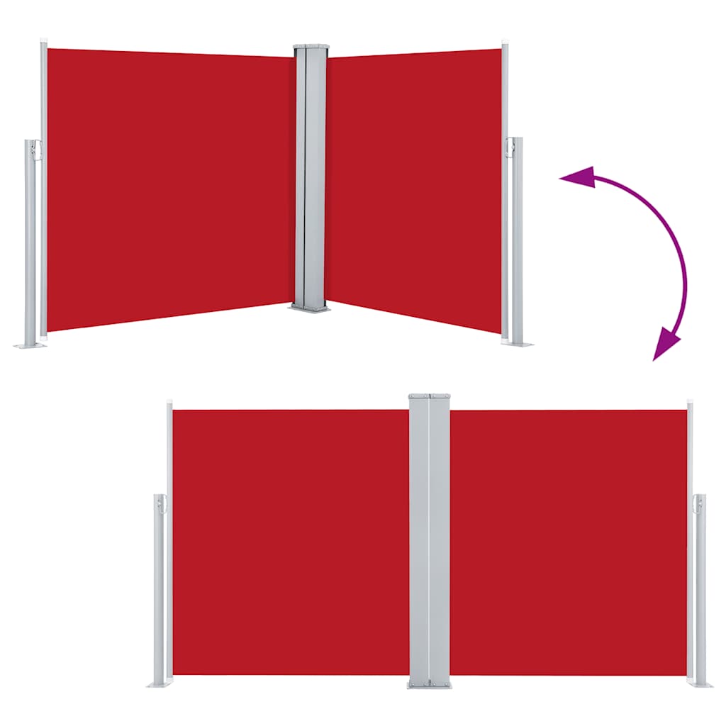 Tenda da Sole Laterale Retrattile Rossa 120x600 cm - homemem39