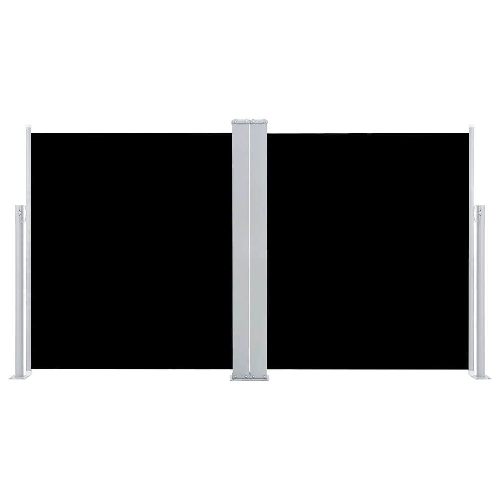 Tenda da Sole Laterale Retrattile Nera 140x600 cm - homemem39