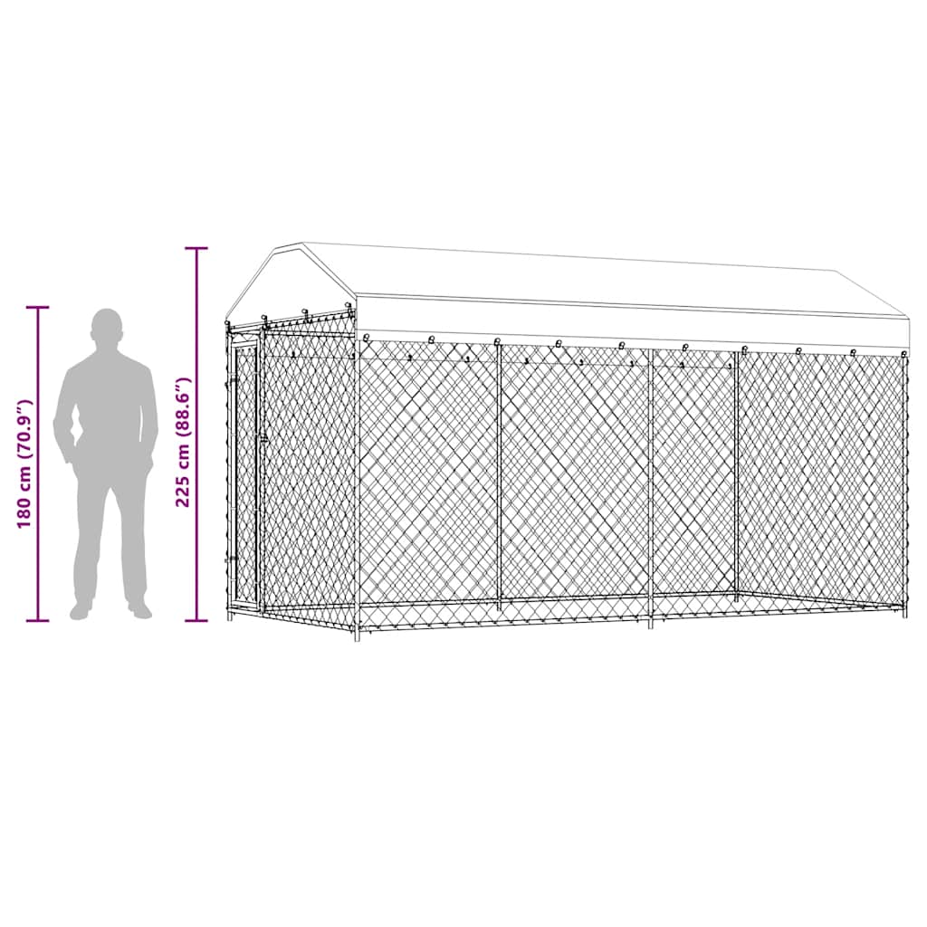 Canile da Esterno con Tetto 382x192x225 cm | homemem39