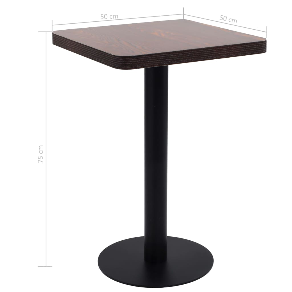 Tavolo da Bistrot Marrone Scuro 50x50 cm in MDF | homemem39