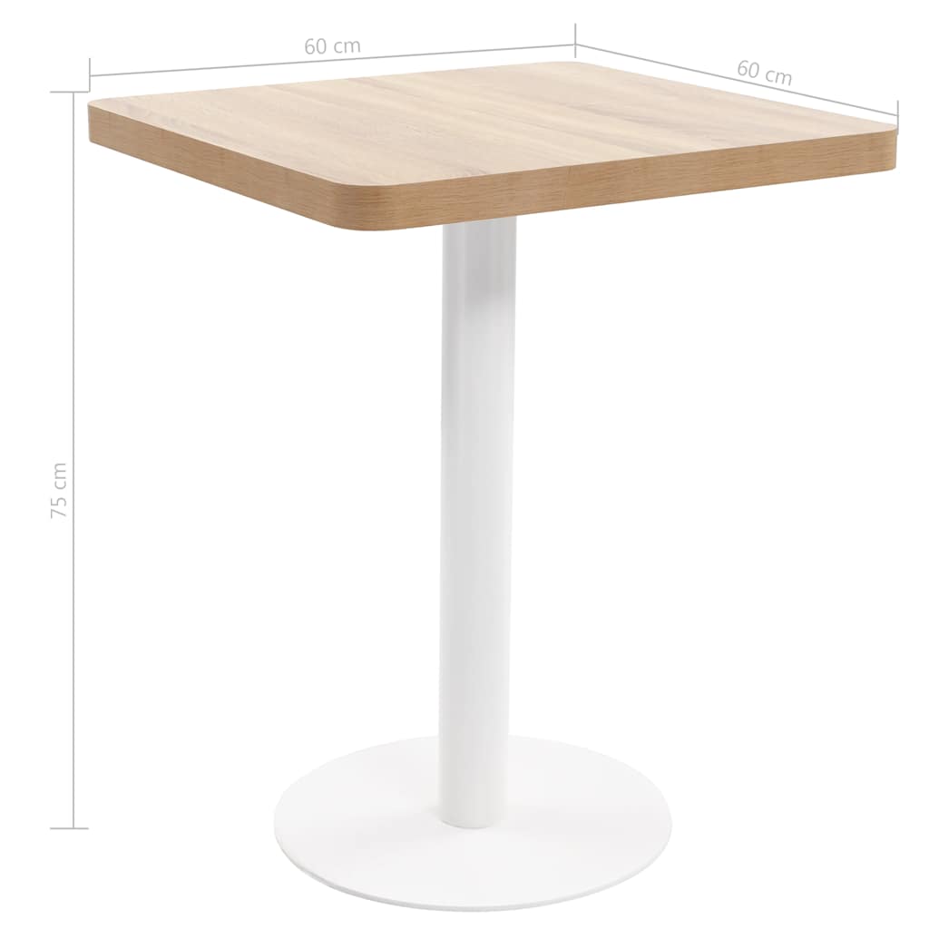 Tavolo da Bistrot Marrone Chiaro 60x60 cm in MDF | homemem39