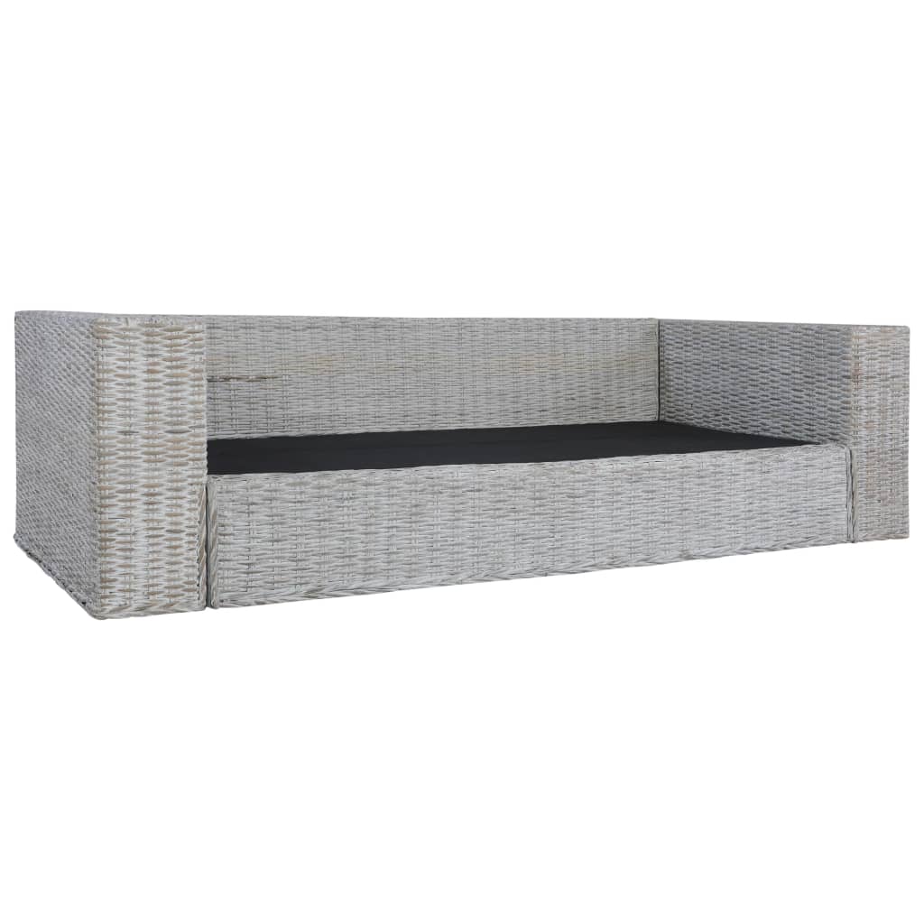 Set di Divani 2 pz con Cuscini Grigio in Rattan Naturale | homemem39