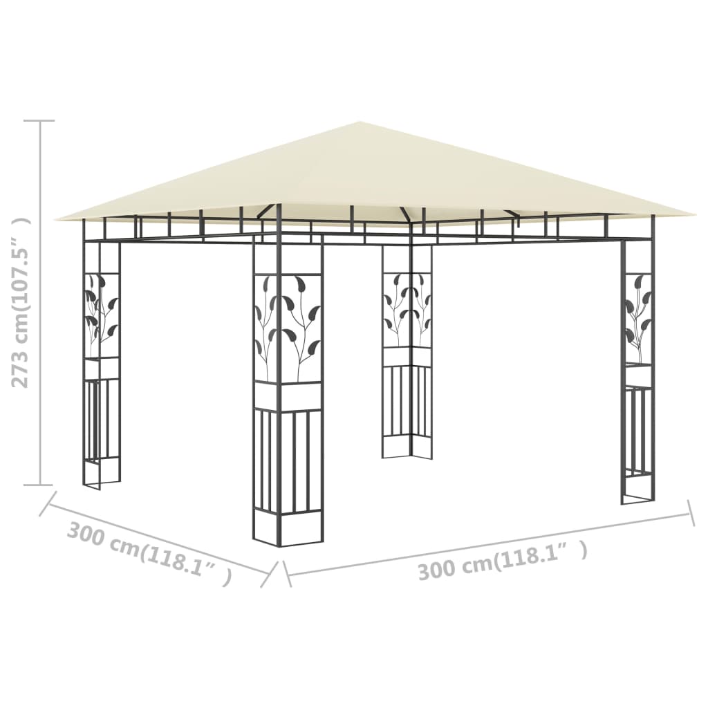 Gazebo con Zanzariera 3x3x2,73 m Crema 180 g/m² | homemem39