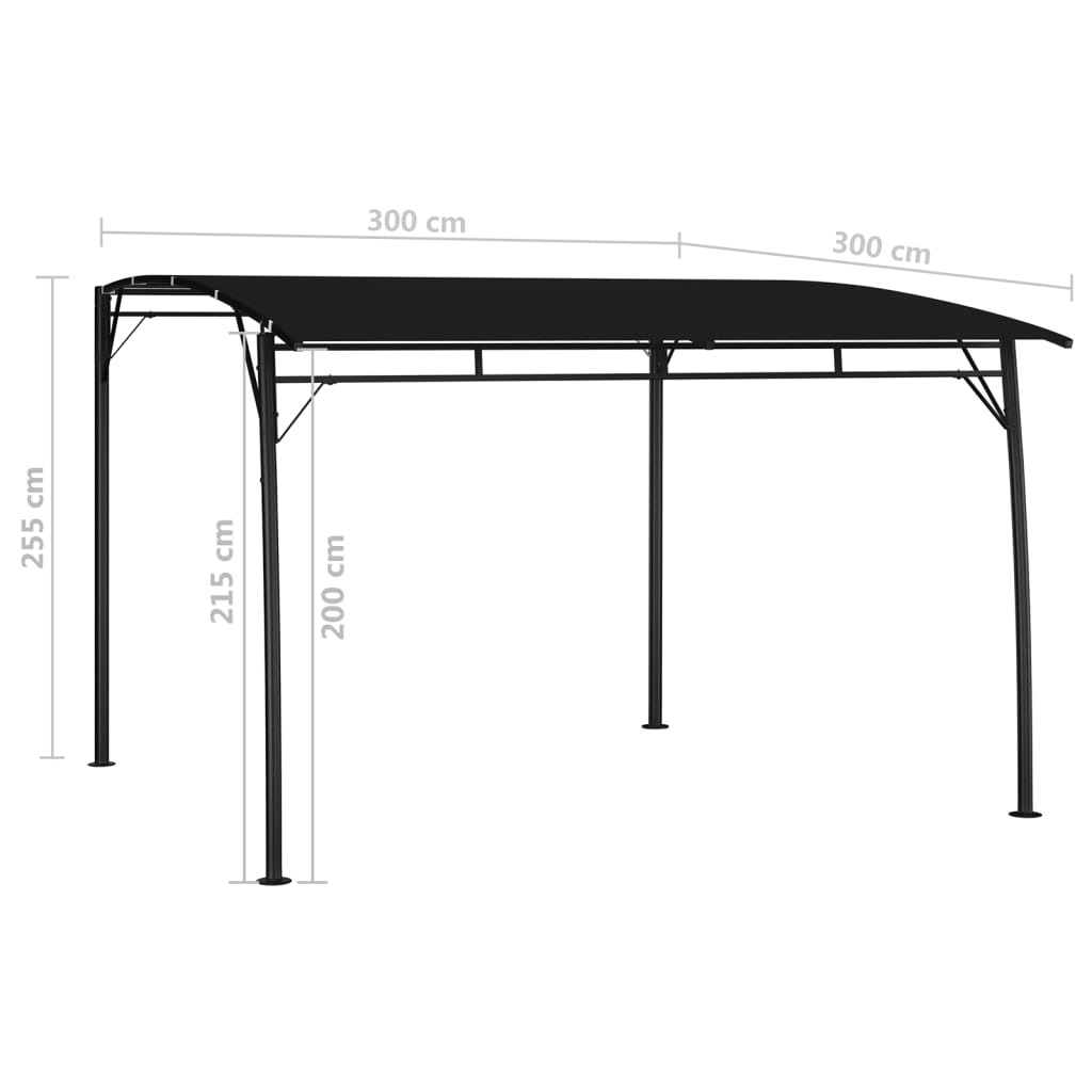 Tenda Parasole da Giardino 3x3x2,55 m Antracite | homemem39