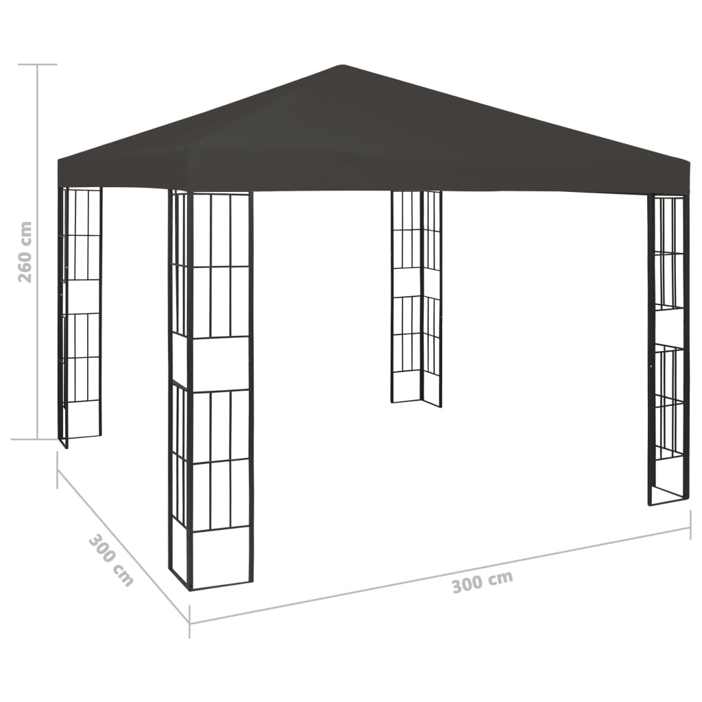 Gazebo 3x3 m Antracite | homemem39