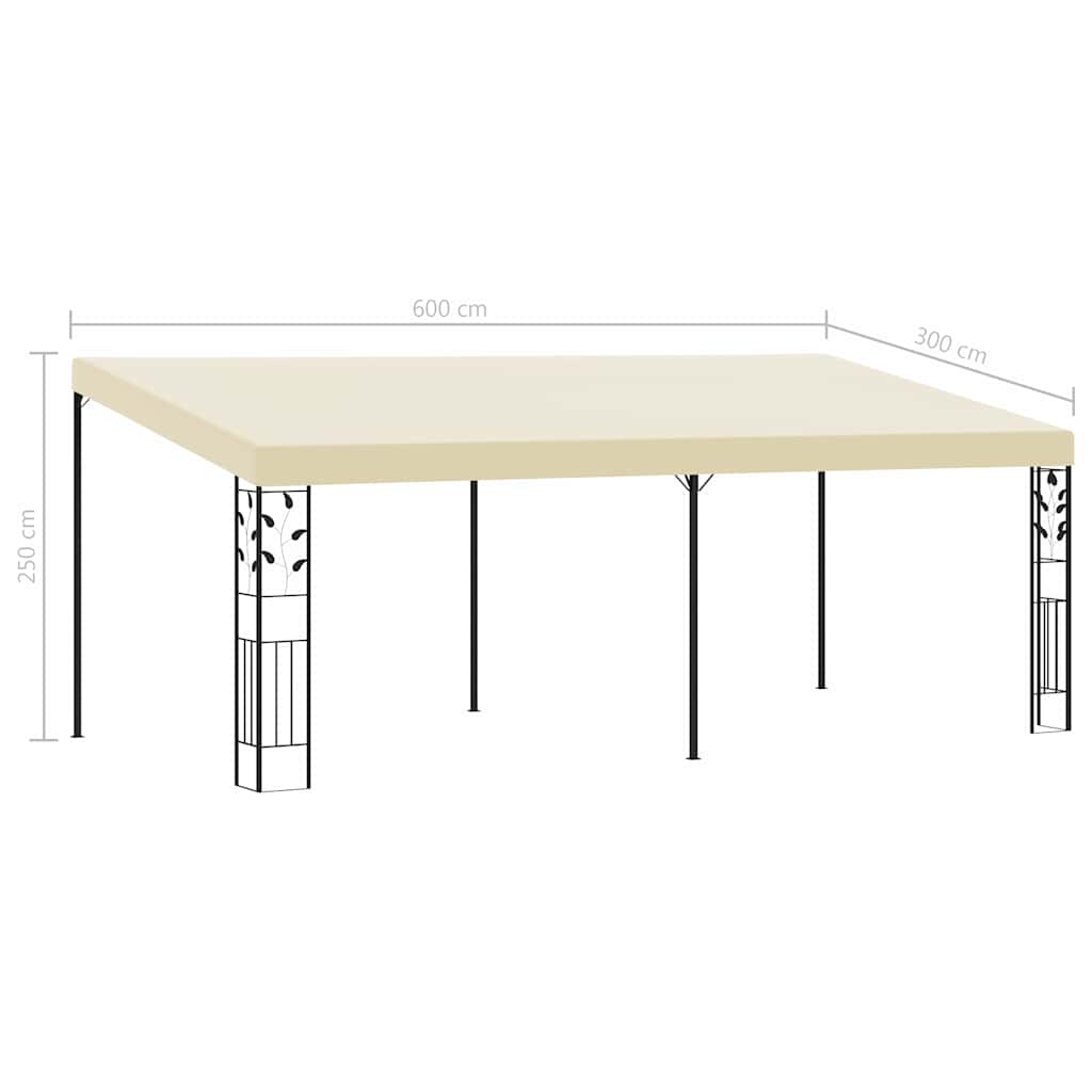Gazebo a Parete 6x3x2,5 m Crema | homemem39