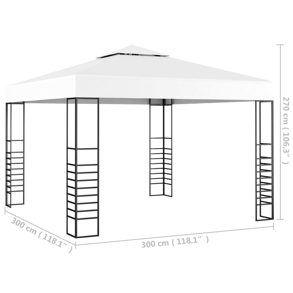 Gazebo da Giardino 3x3 m Bianco | homemem39