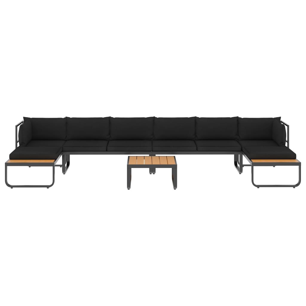 Set Divano da Giardino 5 pz ad Angolo Cuscini in Alluminio WPC - homemem39