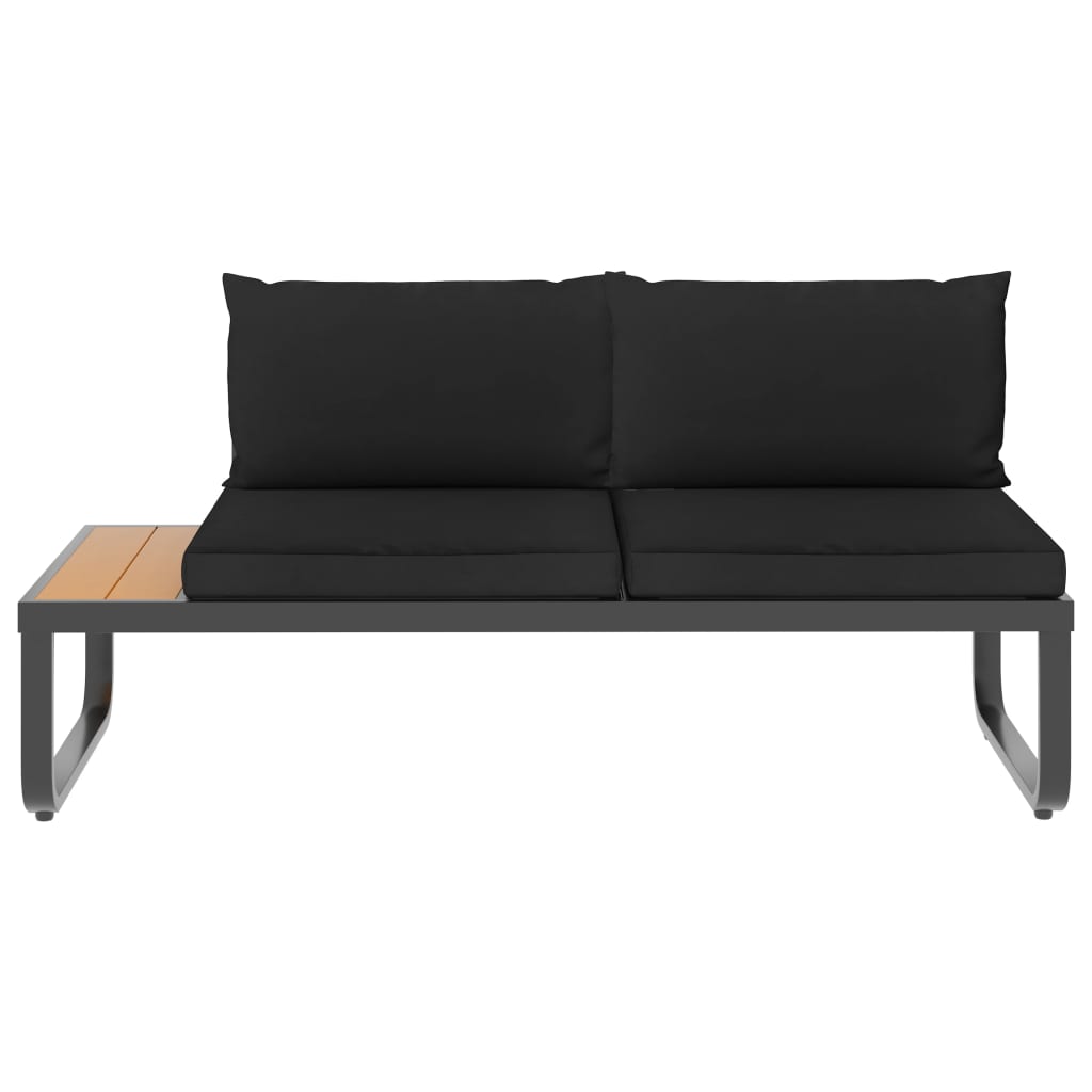 Set Divano da Giardino 5 pz ad Angolo Cuscini in Alluminio WPC - homemem39
