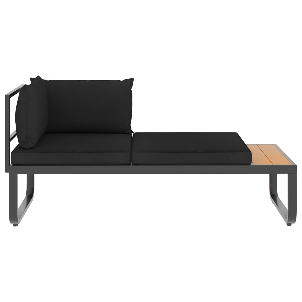 Set Divano da Giardino 5 pz ad Angolo Cuscini in Alluminio WPC - homemem39