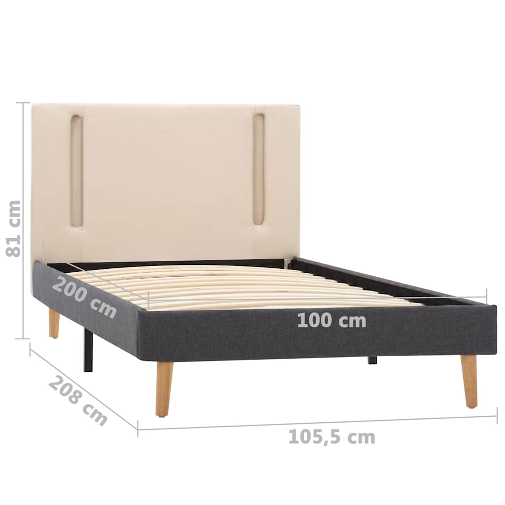 Giroletto con LED Crema e Grigio Scuro in Tessuto 100x200 cm | homemem39