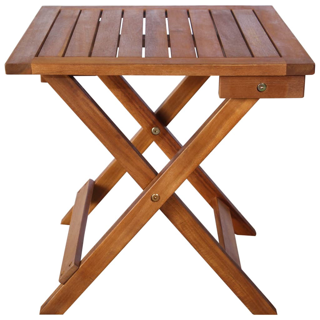 Lettino Prendisole con Tavolino Legno Massello Acacia Marrone - homemem39