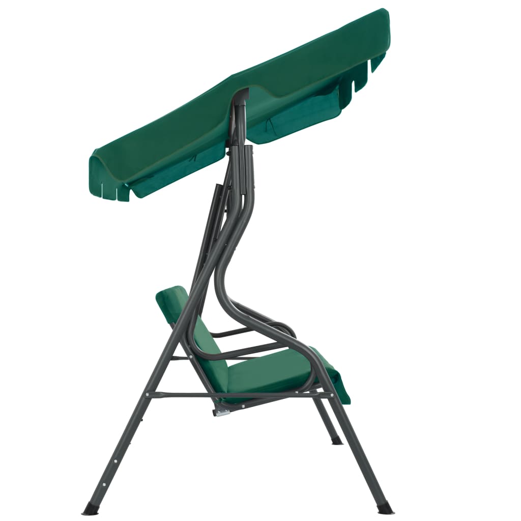 Panchina a Dondolo da Giardino Verde 170x110x153 cm in Tessuto - homemem39