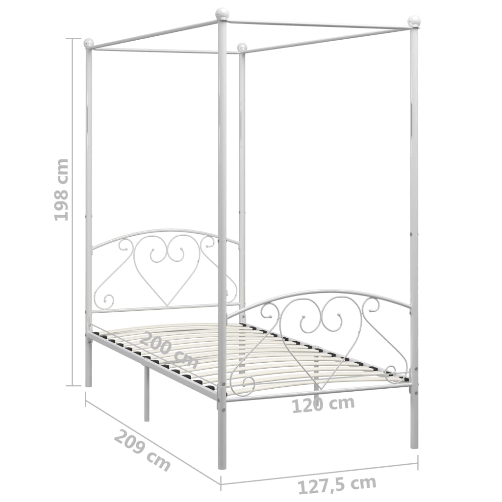 Giroletto Baldacchino senza Materasso Bianco 120x200 cm Metallo | homemem39