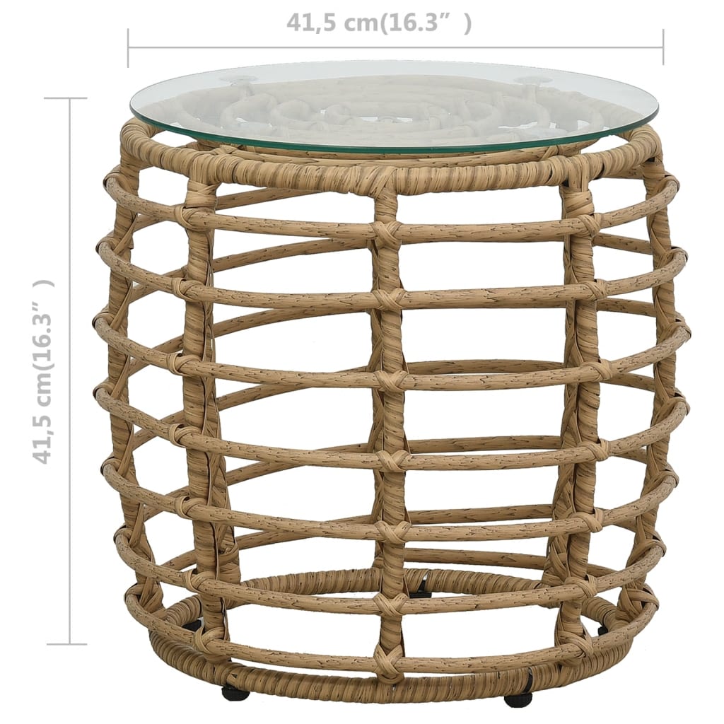 Set da Bistrot 3 pz in Polyrattan Rovere | homemem39