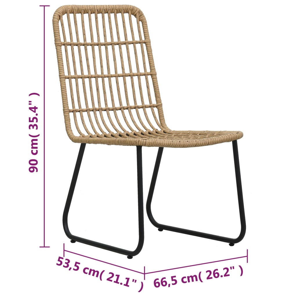 Sedie da Giardino 2 pz in Polyrattan Rovere | homemem39