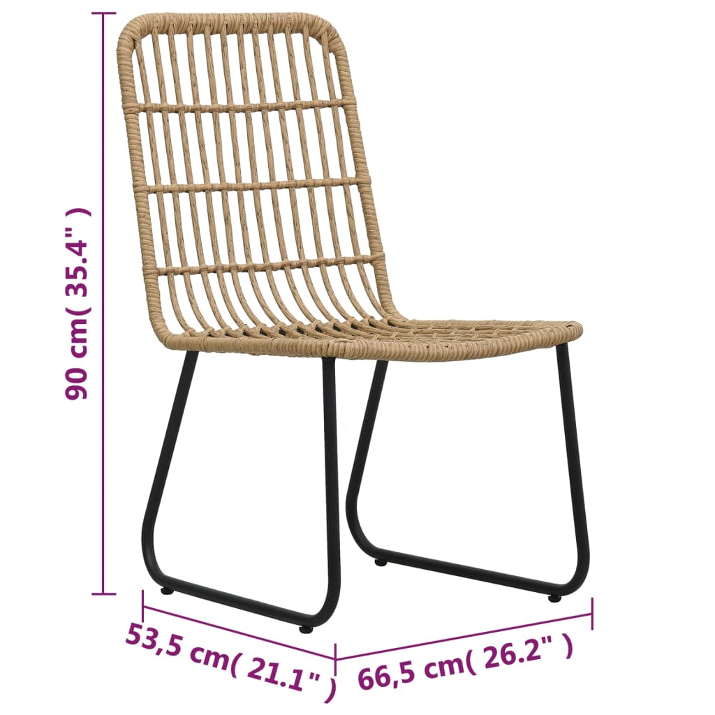 Set da Bistrot 3 pz in Polyrattan Rovere | homemem39