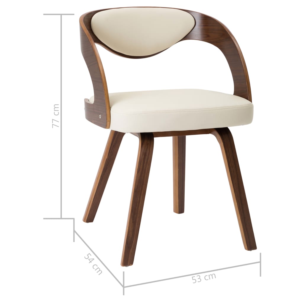 Sedie da Pranzo 6 pz Crema in Legno Piegato e Similpelle | homemem39