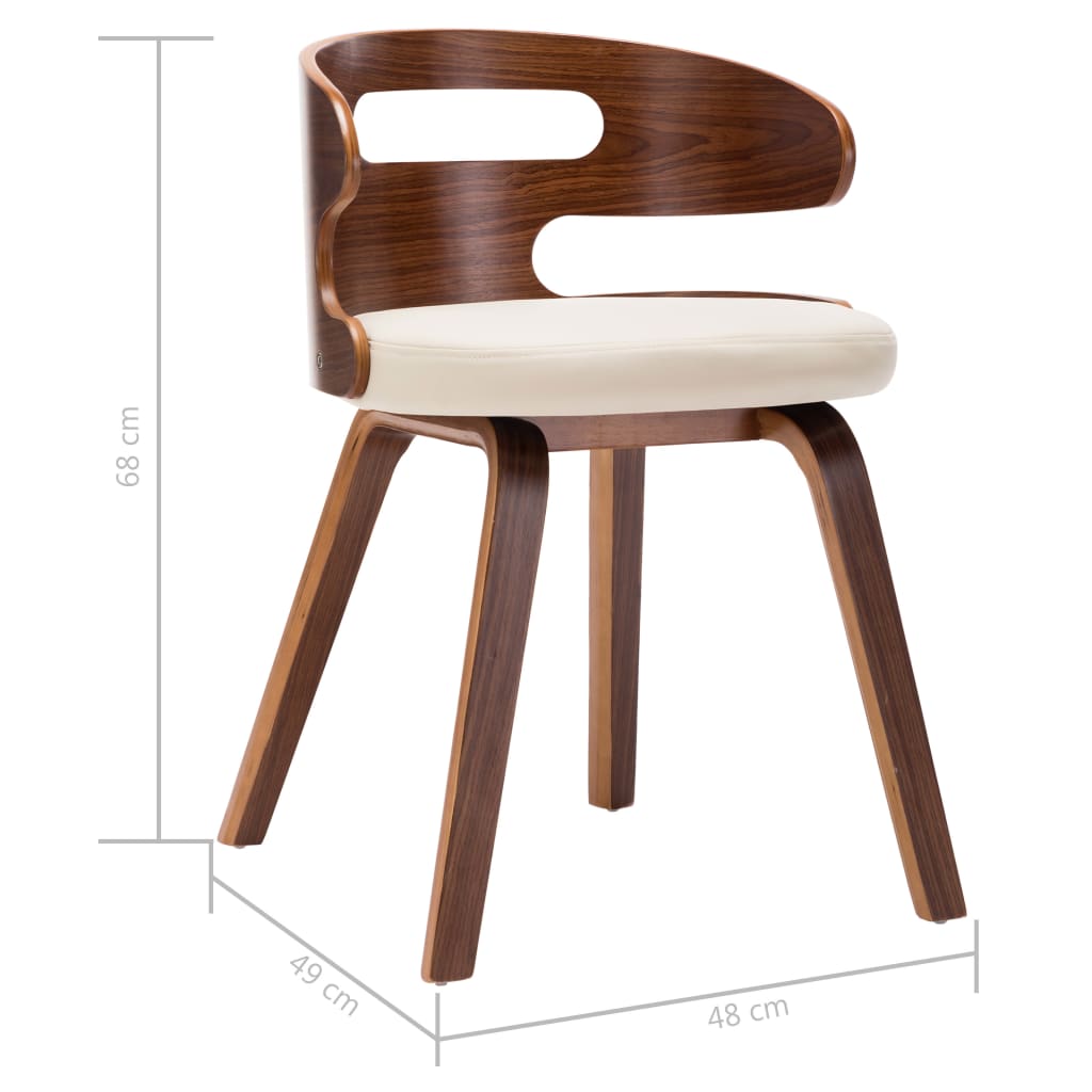 Sedie da Pranzo 6 pz Crema in Legno Piegato e Similpelle | homemem39