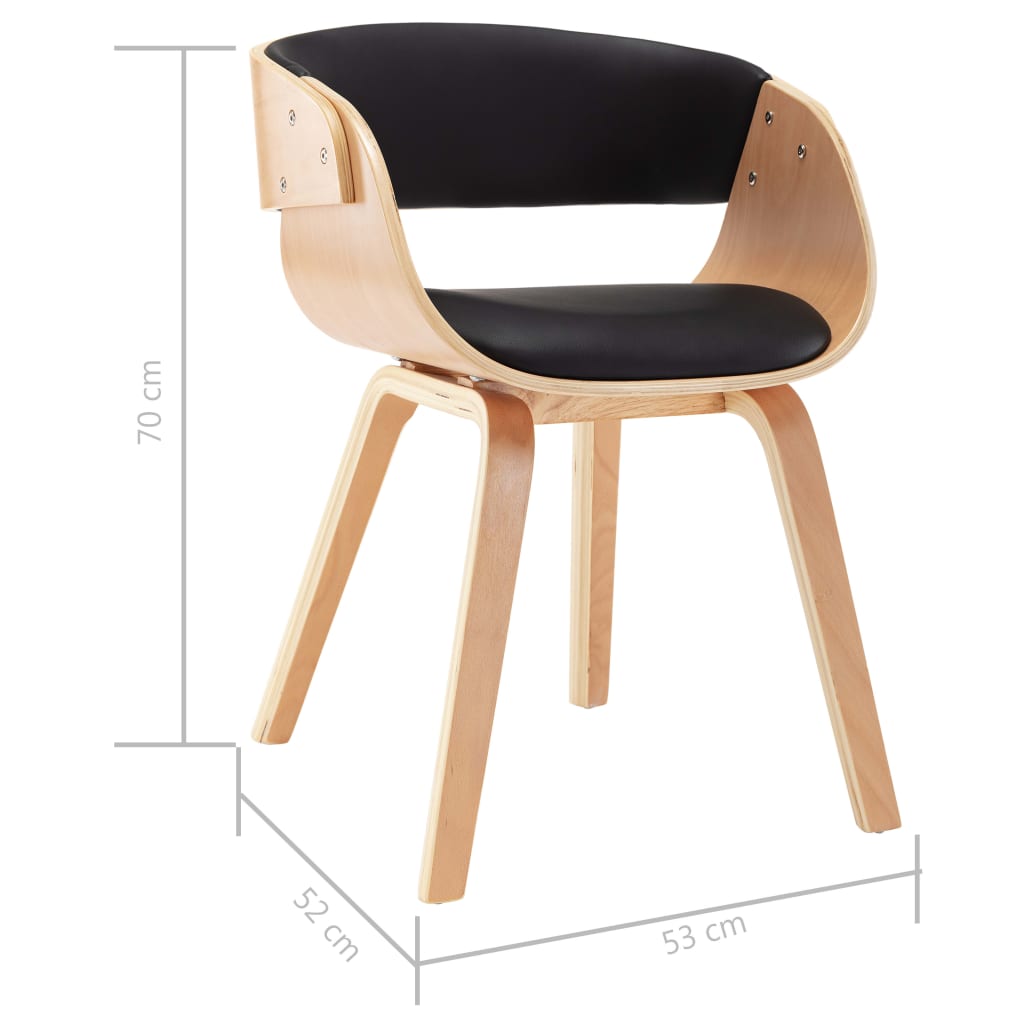 Sedie da Pranzo 4 pz Nere in Legno Piegato e Similpelle | homemem39